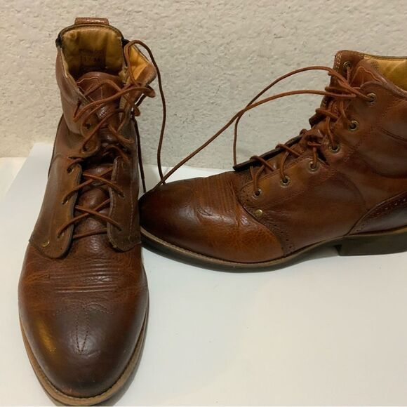 Twisted X Men's Lacer Lace Up Leather Ankle Boots Cognac MCRL001 Size 11-1/2 M - Picture 3 of 15
